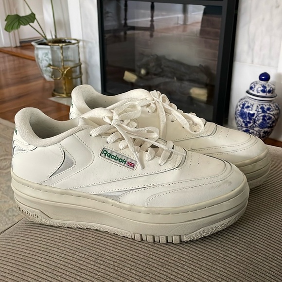 Reebok Shoes - platform club c reeboks worn once!